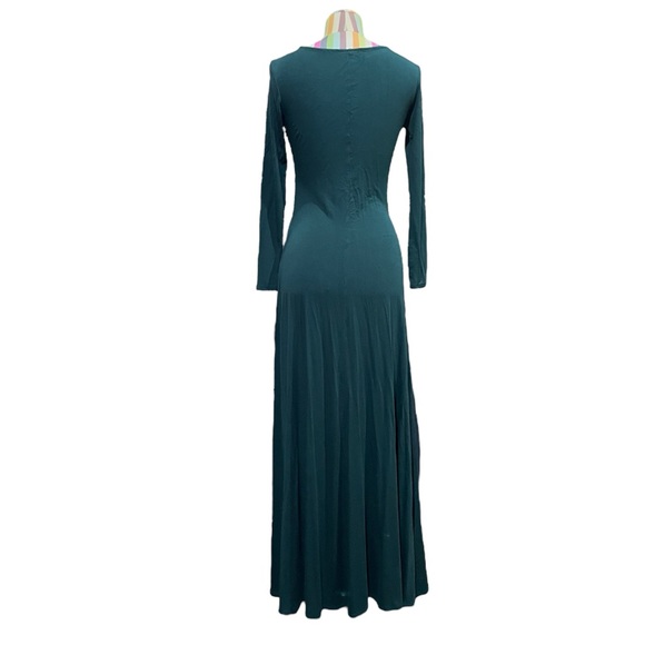 Lulus Swept Away Forest Green Long Sleeve Maxi Dress 0942 - Picture 6 of 8